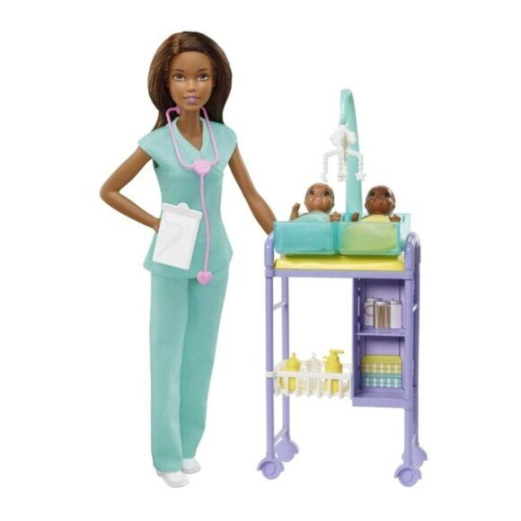 NEW Barbie Doll Baby Doctor Playset w/ 2 Babies - Picture 2 of 4